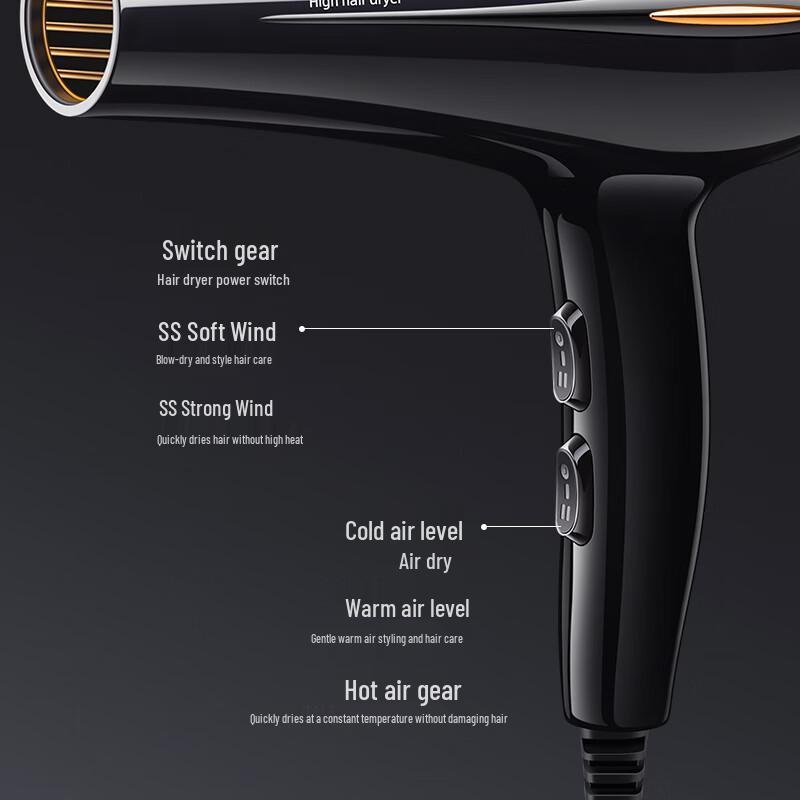 AUX 2000W Quick-Dry Hair Dryer with Constant Temperature