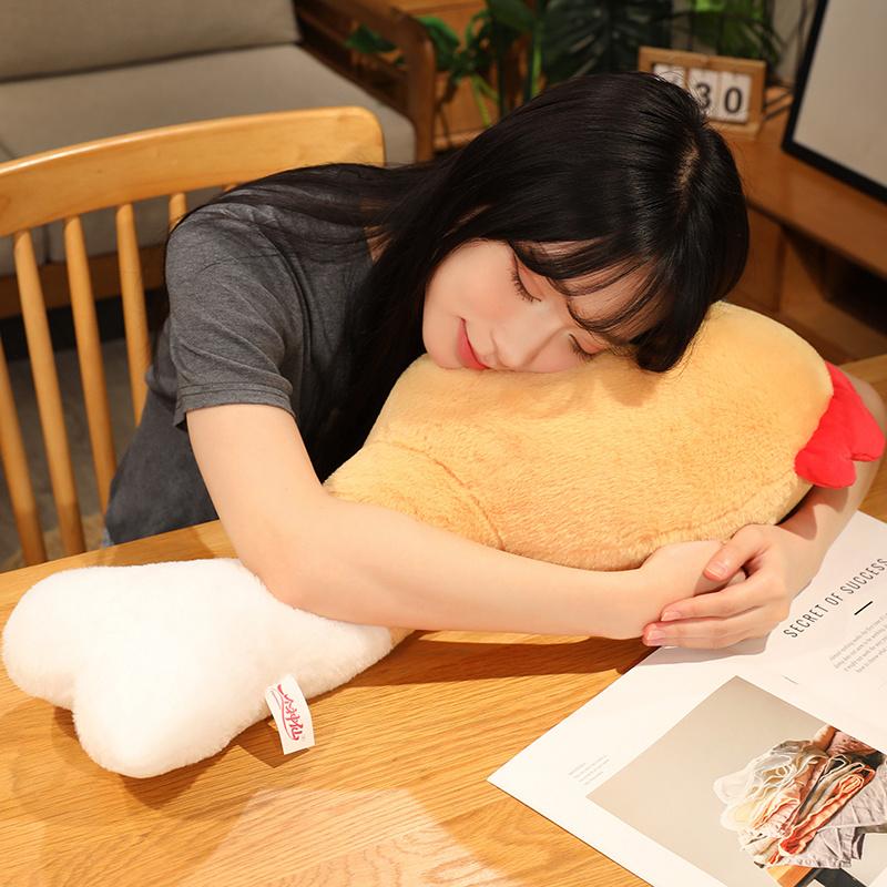 Chicken Drumstick Plush Toy Funny Big Chicken Block Plush Pillow Cute Chicken Nuggets Stuffed Plush Toy for Kids and Adults