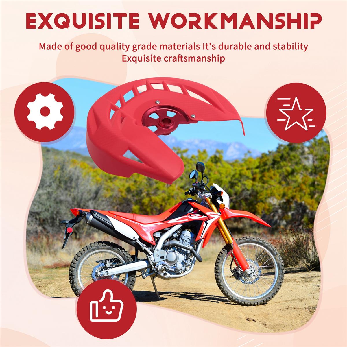 A28G - Крышка переднего дискового тормоза мотоцикла Для Honda RF250L 2017- CRF300L- Тормозной защитный диск 17 мм красный