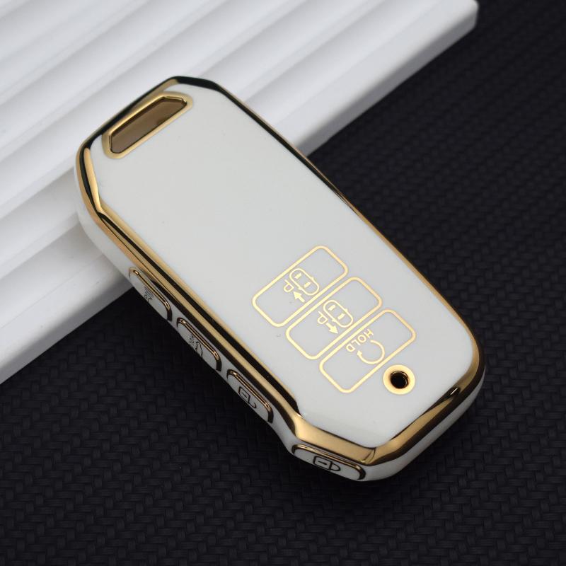 Tpu Gold Edge Key Shell Fob Holder For Kia Sorento Mq4 Ev6 K8 V6 7Buttons Car Remote Key Case Cover Protector