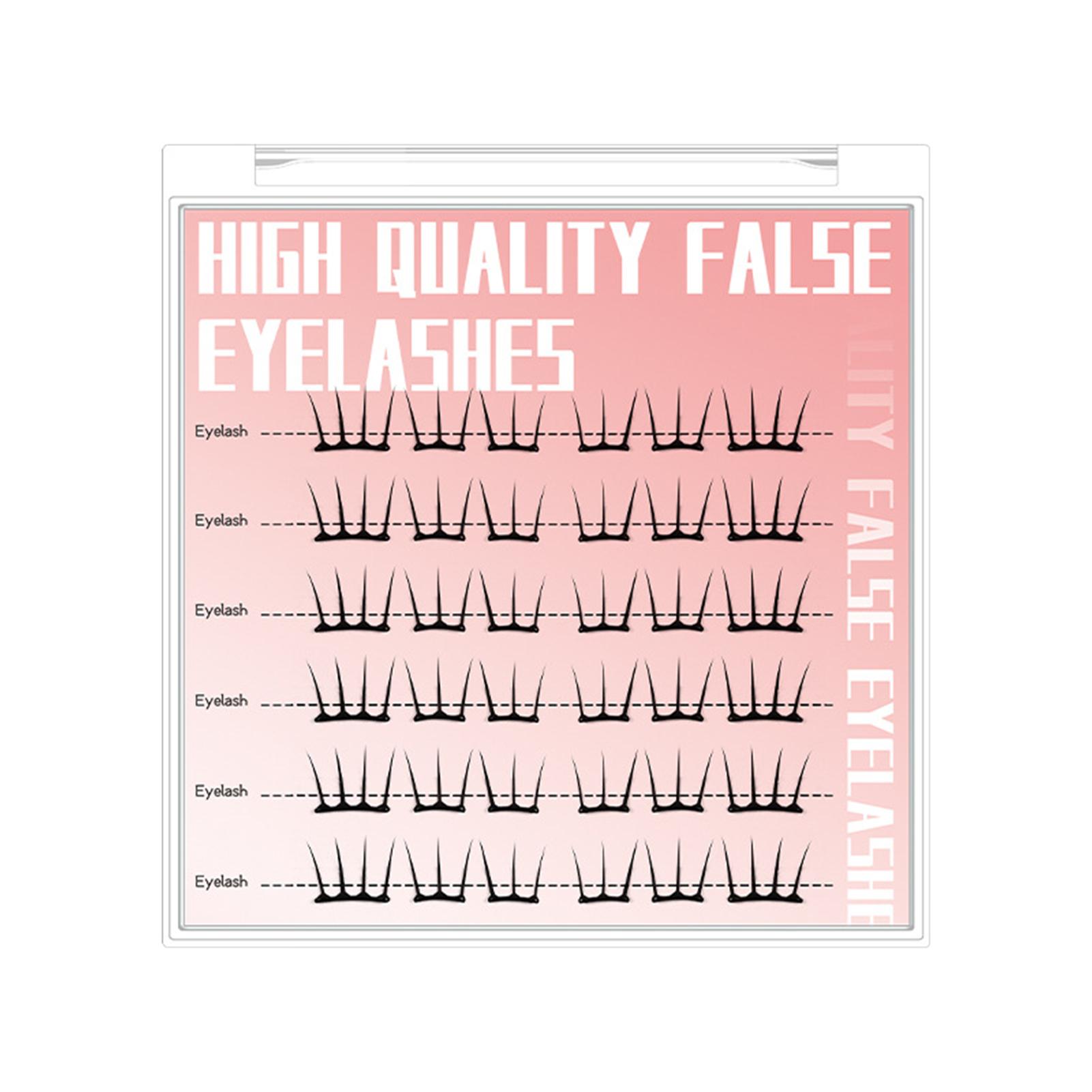

6 Rows No Glue False Eyelashes Individual Lashes Cluster Eyelash Extensions For Women Fashion Show Dance Wedding Daily Makeup