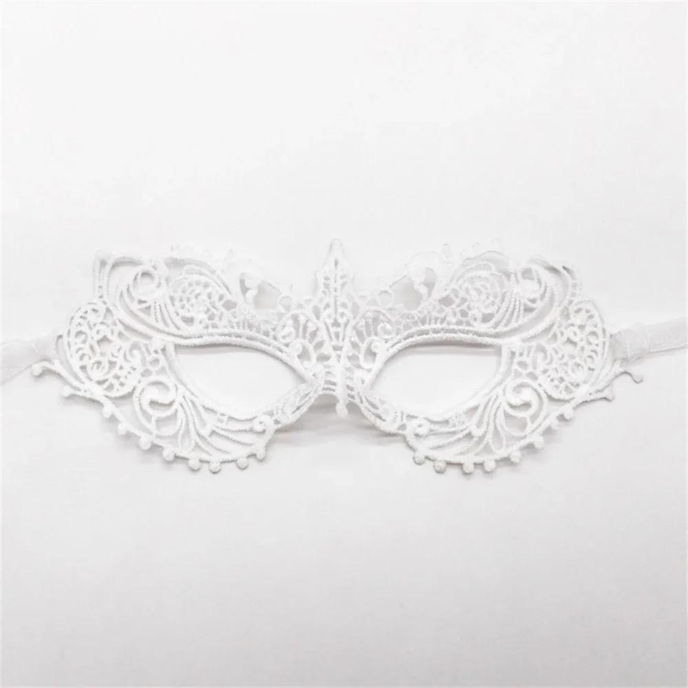 Damen Sexy Durchbrochene Spitze Maskenball Gesichtsmaske mit Band Prinzessinnenparty Mardi Gras Cosplay Abschlussball Requisiten Kostüm Nachtclub Augenmaske