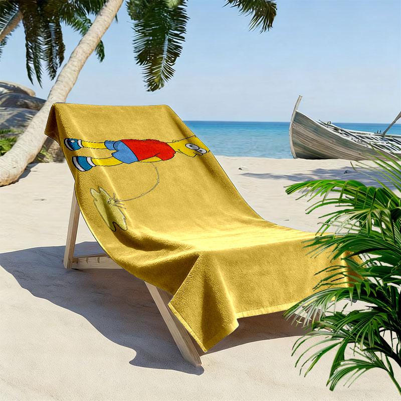 Bart Simpson The Simpsons Print Beach Towel, Large Soft Quick Dry Towel for Beach Camping Swimming