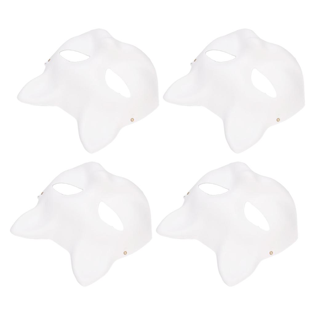 10 STÜCKE Katze Therian Gesichtsmaske Papier DIY Handbemalt Blanko Tier Katze Halbgesichtsmaske mit Fell und
