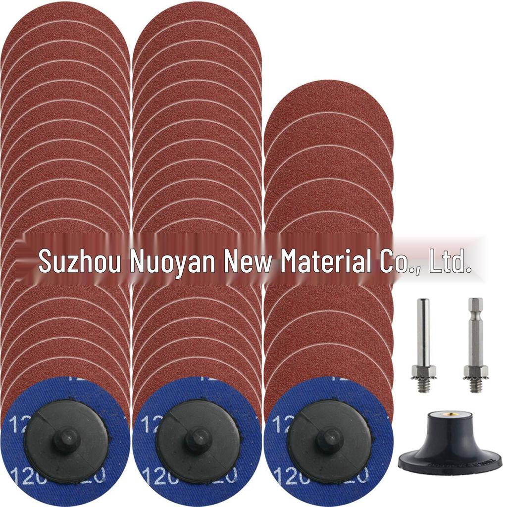 2-inch 50mm Brown Fused Alumina Torque Sand Disc 51-Piece Twist-lock Spiral Grinding Disc Set