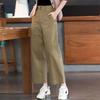 Women's High-Waisted Wide-Leg Cotton Suit Pants - Summer Breathable, Comfortable, Slimming, Unisex Casual Wear.