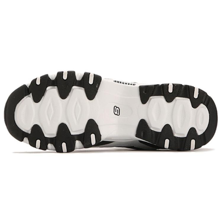 (WMNS) Skechers D'Lites low Dad Shoes GS Black/White/Grey Women's 12493-BKW