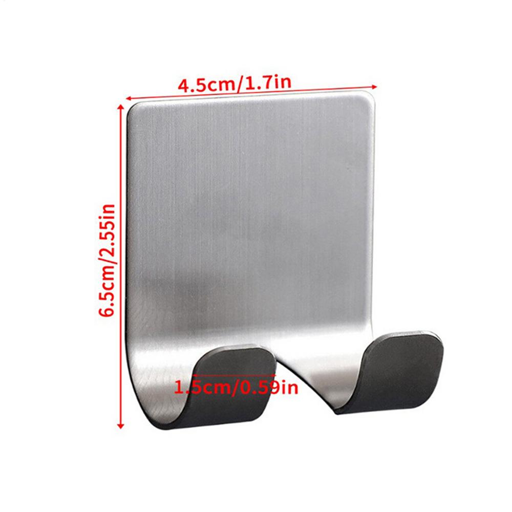 2 Pieces Shower Razor Holder Stainless Steel Adhesive Wall Storage Hanger Punch Free Shower Organizer Hook for Home Bathroom