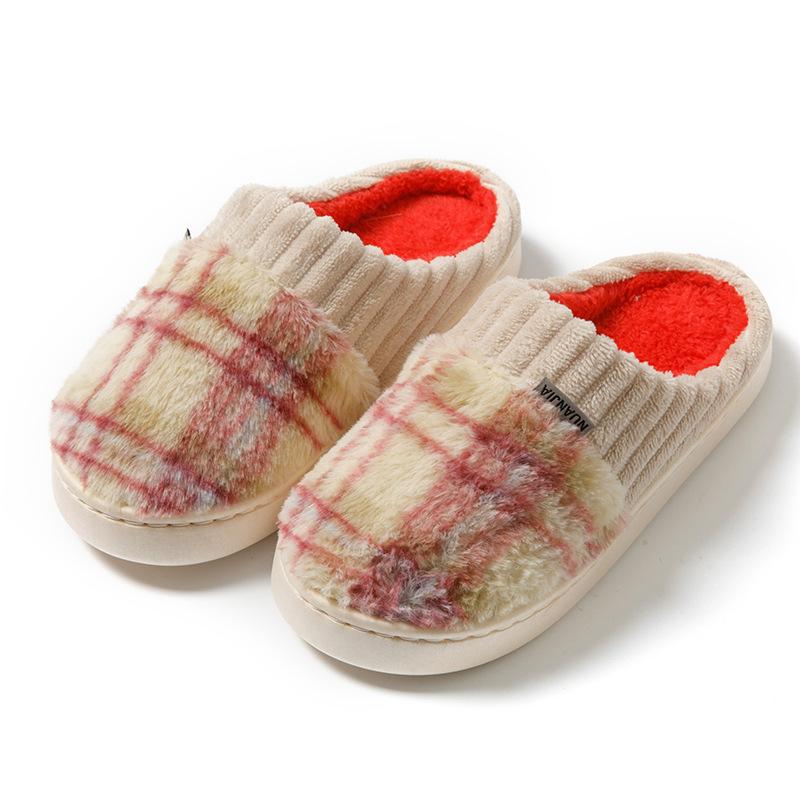 Cotton slippers autumn and winter new couple thick-soled indoor home warm non-slip plush cotton shoes