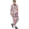 M-XL Men's Print Craze Suit Clown Costume, Halloween Holiday Disco Suit for Men