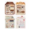 Journal GO 3pcs Tiny Treasure Shop Vintage Coffee Bread Landscape Sticker Creative Journal DIY Material Collage Stationery