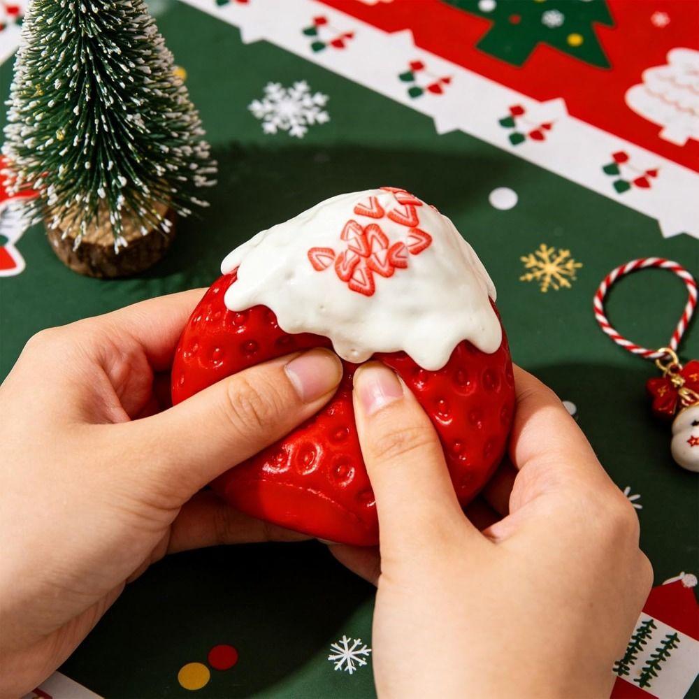 Slow Resilience Stawberry Toy Soft Stress Relief Sensory Ball Squeeze Toys  for Anxiety Relief