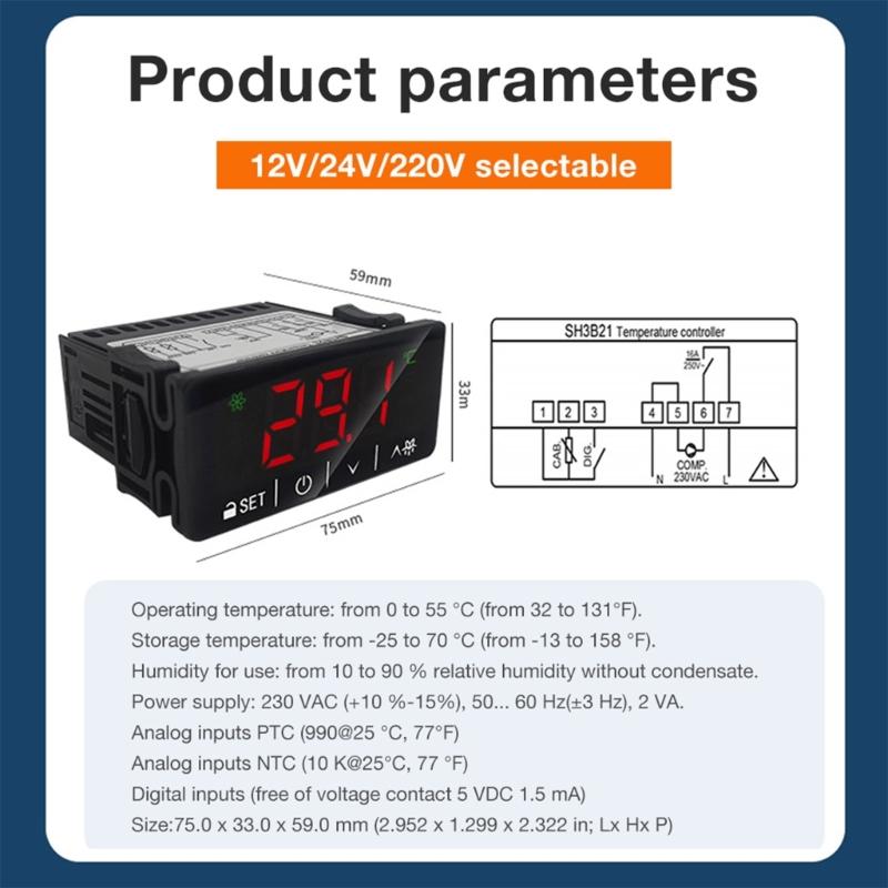 Digital Screen Touch Thermostat With Precisions Temperature Control For Refrigeration Freezers And Cold Storage Units