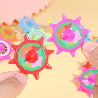 12Pcs Colorful Plastic Spinning Top Portable Travel Kids Mini Gyroscope Educational Spinner Toy Toddlers Boys Girls Gift Party Favors