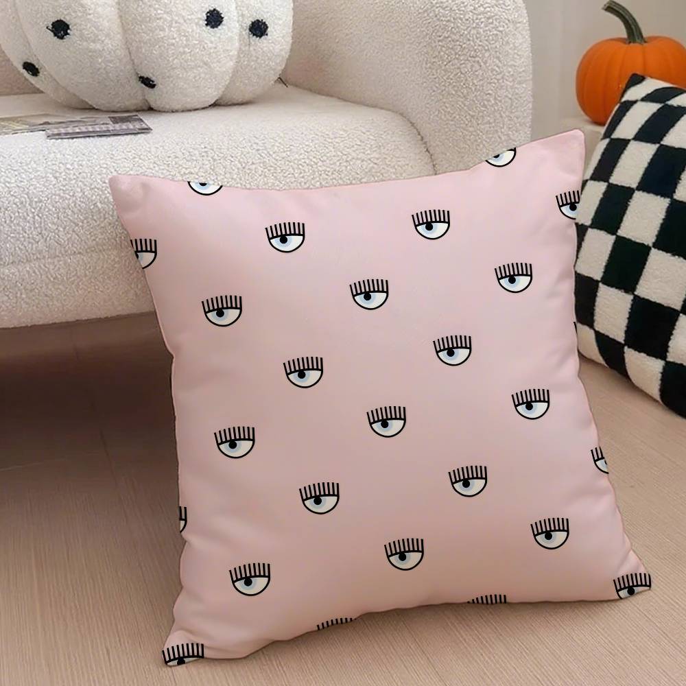 Hot Ferragnies Eyes C-Chiara Pillow Case Anti-dustmite Pillowcase Invisible Zipper Silky Short Plush Sofa Cushion Cover