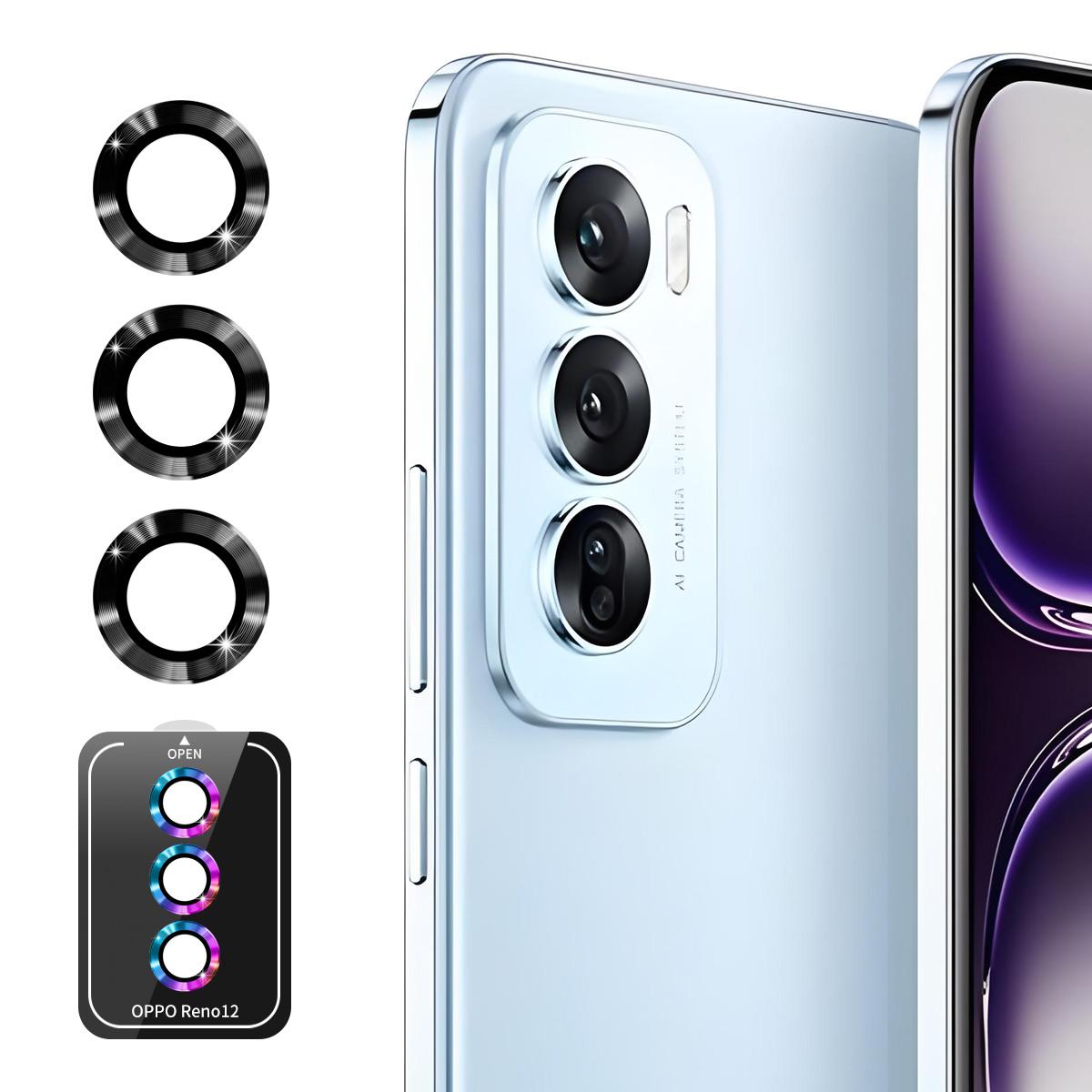 

Для Oppo Reno12 5G (Глобальный) Защитное кольцо для объектива камеры ENKAY Hat-Prince Металлическое кольцо Пленка для объектива A