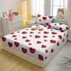 1 Einfaches Modernes Herzförmiges Bedrucktes Mattes Spannbettlaken, Schlafzimmer Bedruckte Bettdecke, Bettwäsche (Ohne Kissenbezüge)