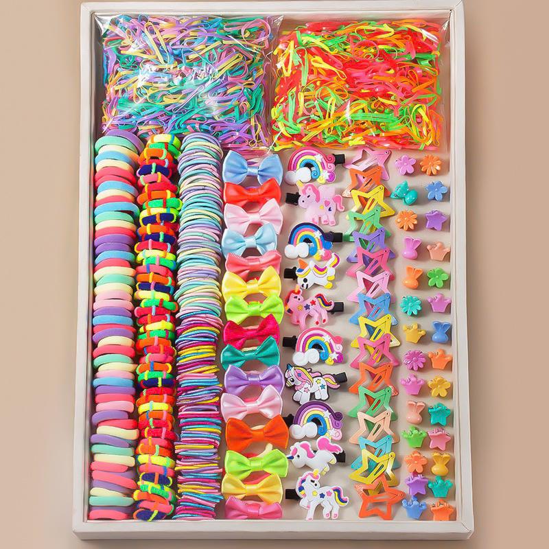 Children's Hair Accessories Gift Set: Hair Clips, Hairpins, Baby Ties, and Princess Hair Ropes