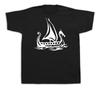 Cartoon Fishing Sailing Boat Vintage Drawing Funny Design T Shirt Casual Tee