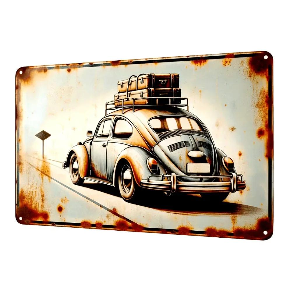 Винтажная жестяная табличка с изображением автомобиля  Многоцелевой декор для бара  Кафе  Подвесной декор 20x30cm