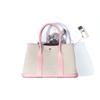 Niche high-end women's leather handbag, first-layer cowhide large-capacity canvas contrasting color garden tote bag