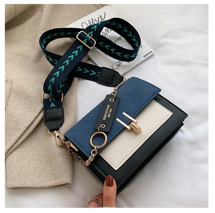 Bag Women's Matte Fabric Shoulder Crossbody Fashion Contrasting Bag