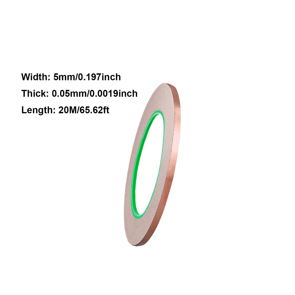 1pcs Length 20M Adhesive Conductive Coppers Foil Tape 3/5/6/8/10/12/15/20/30/50mm Double Sided Conduct Copper Foil Tapes