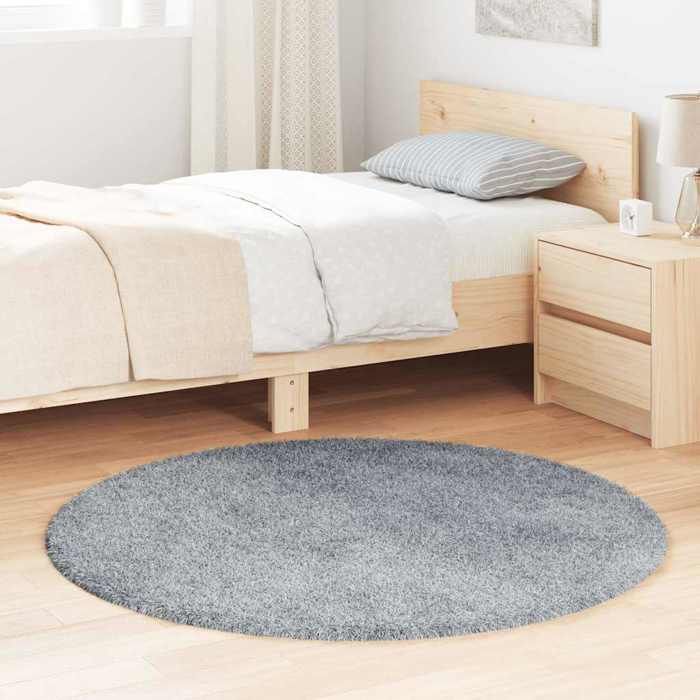 VidaXL Tapis shaggy à poils longs gris argenté 120x120 cm polyester, tapis, tapis de chambre, tapis moderne, tapis de salon, 4102908