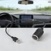 USB A To 12V Car Cigarettes Lighter Socket Adapters Cable With Voltages Display For DashCam Car Electronics
