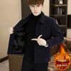 Men's Woolen Coat with Fleece Lining, Autumn 2025 Business Casual Stand Collar Jacket