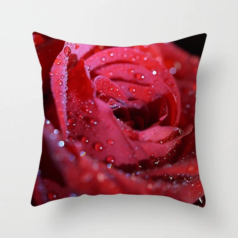 Floral Print Throw Pillow Cover Living Room Sofa Decor Car Office Seat Cushion   Home  45x45 cm