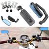 Wide-angle Motorcycle Mirror 1 Pair Rearview Modified Side with Screws Adjustable Viewing Angle Universal Aluminum Alloy Motorbike Rear View