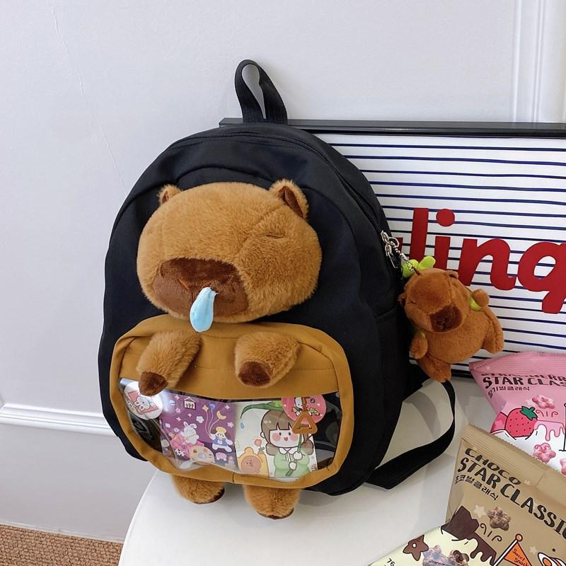 Ins Creative Cute Kapibara Doll Pain Bag Cartoon Capybara Backpack Bag Girl Student Bag
