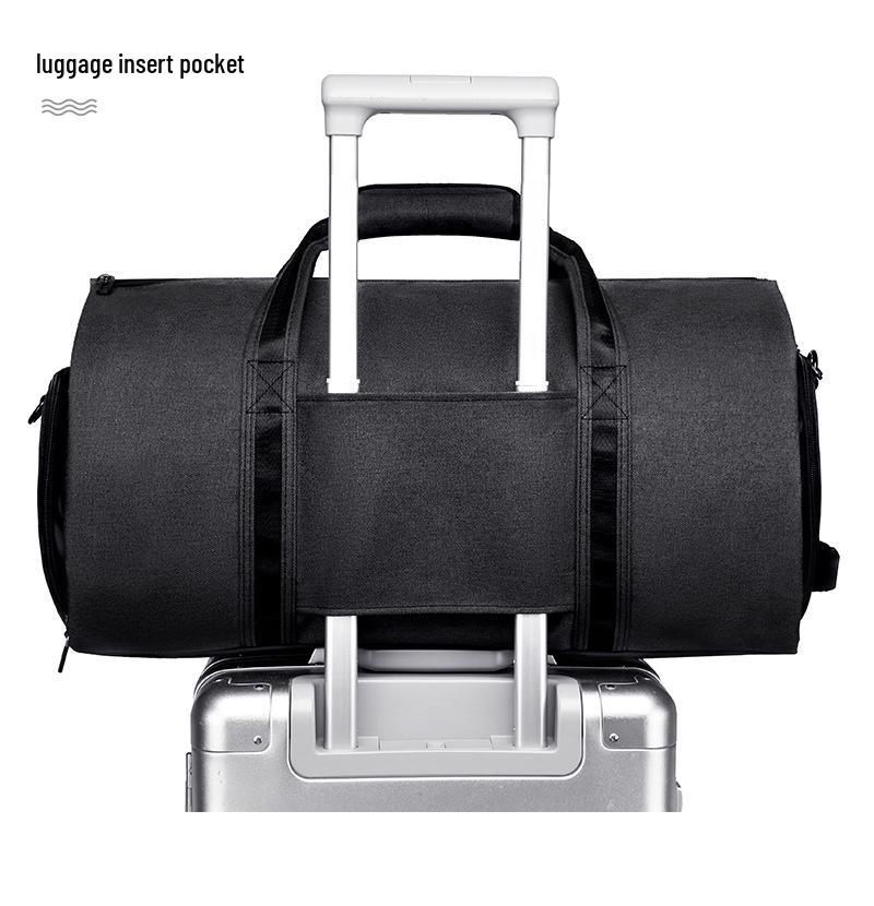Foldable Business Travel Bag: Large Capacity, Wet/Dry Separation, Luggage Handle Attachment