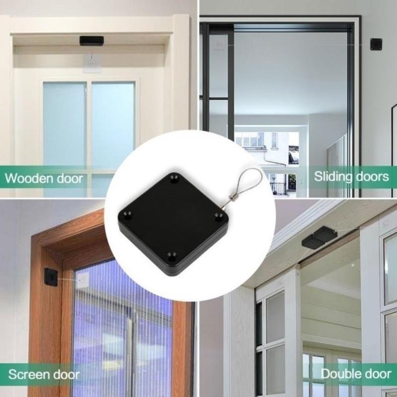 No Punching Automatic Door Closer Pull Cord Door Closers Adjustable Surface Door Stop Bracket Type Automatic Door Closer