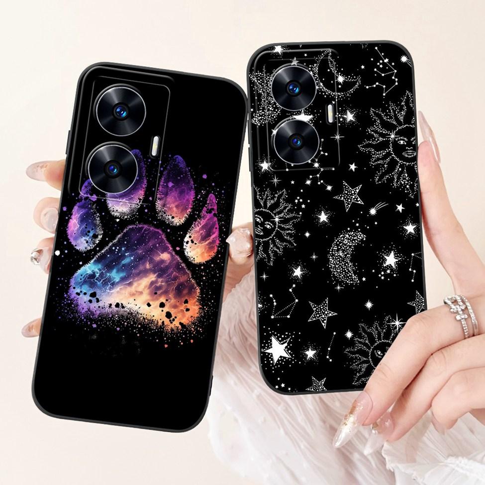 For Realme C55 Case RMX3710 Silicone Cute Cat Fashion Butterfly Flowers Love Painted Cover For Realme Narzo N55 Phone Case Funda