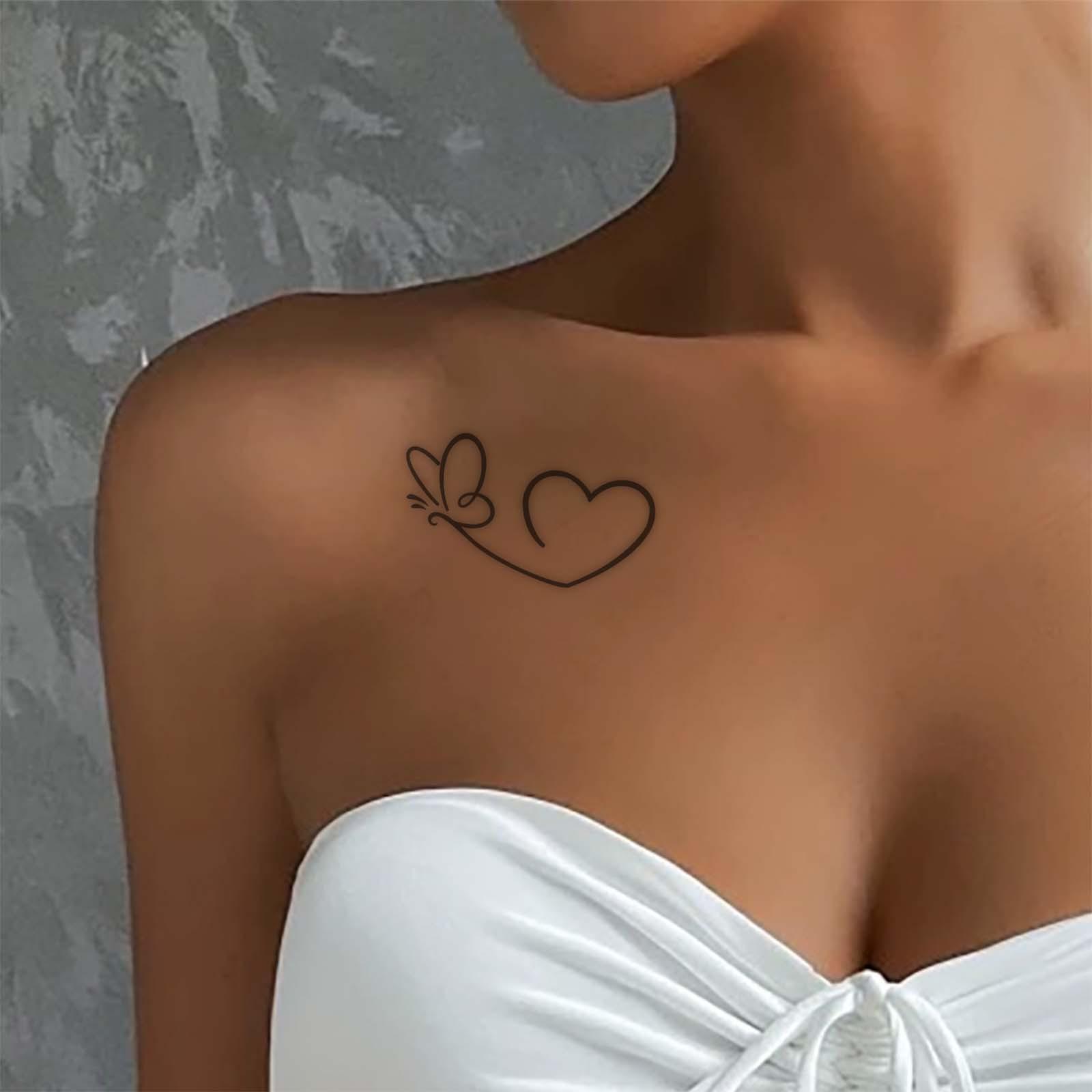 Glow Makeup Unisex Dark Tattoo Stickers Spice Girl Sweet Cool Pure Desire Wind Tie Arm Collarbone Butterfly Love Tattoo Sticker