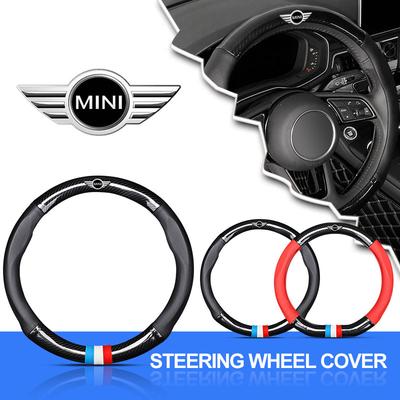 1ks Kožený Kryt Volantu z Uhlíkových Vláken Znak Pro Cooper Countryman Clubman F54 F56 F55 F60 R60 R61