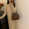 Autumn and Winter New Knitted Dress Semi-turtleneck Thickened Long-sleeved Bottoming Skirt Long Skirt Sweater Skirt Premium Inner Fit