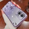 KADEM For Motorola Moto G73 5G TPU Case Sparkle Flower Gradient Phone Cover with Lanyard