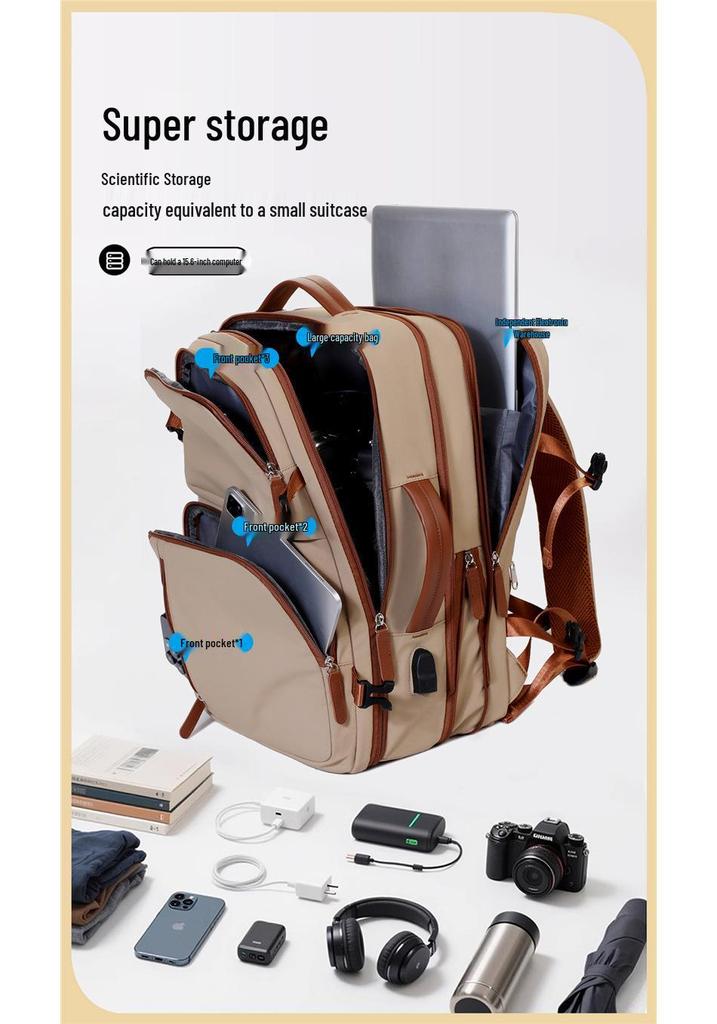 Expandable Large-Capacity Backpack for Men & Women - High-End Travel, Business, and Commuting Bag