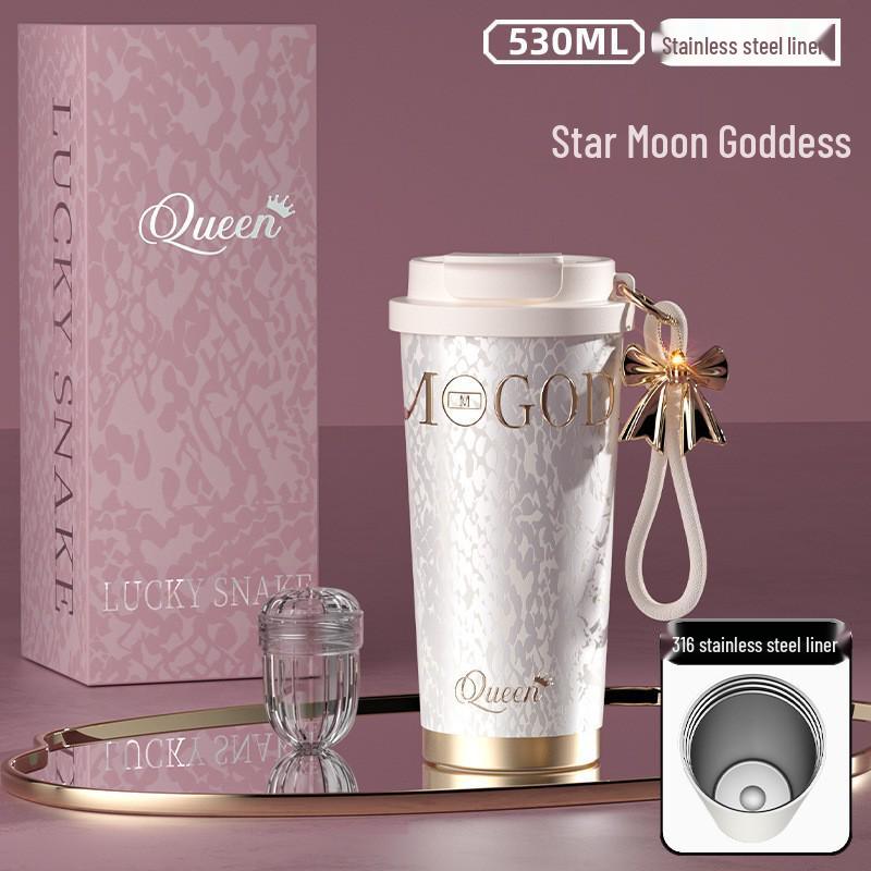 Goddess Ceramic 316 Insulated Coffee/Water Gift Cup with Straw