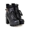 Rome Women's Boots Ankle Spring Autumn and Winter Single Boots 9CM Square Heel Metal Decoration High Quality Dance Women Shoes