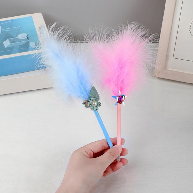 Antiqued Feather Ballpoint Pen Multipurpose Feathered Signing Pen for Student Adult Daily Writing Note Taking Journaling