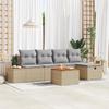 VidaXL Set of 6 Garden Sofas with Beige Cushions Poly Rattan 3359627