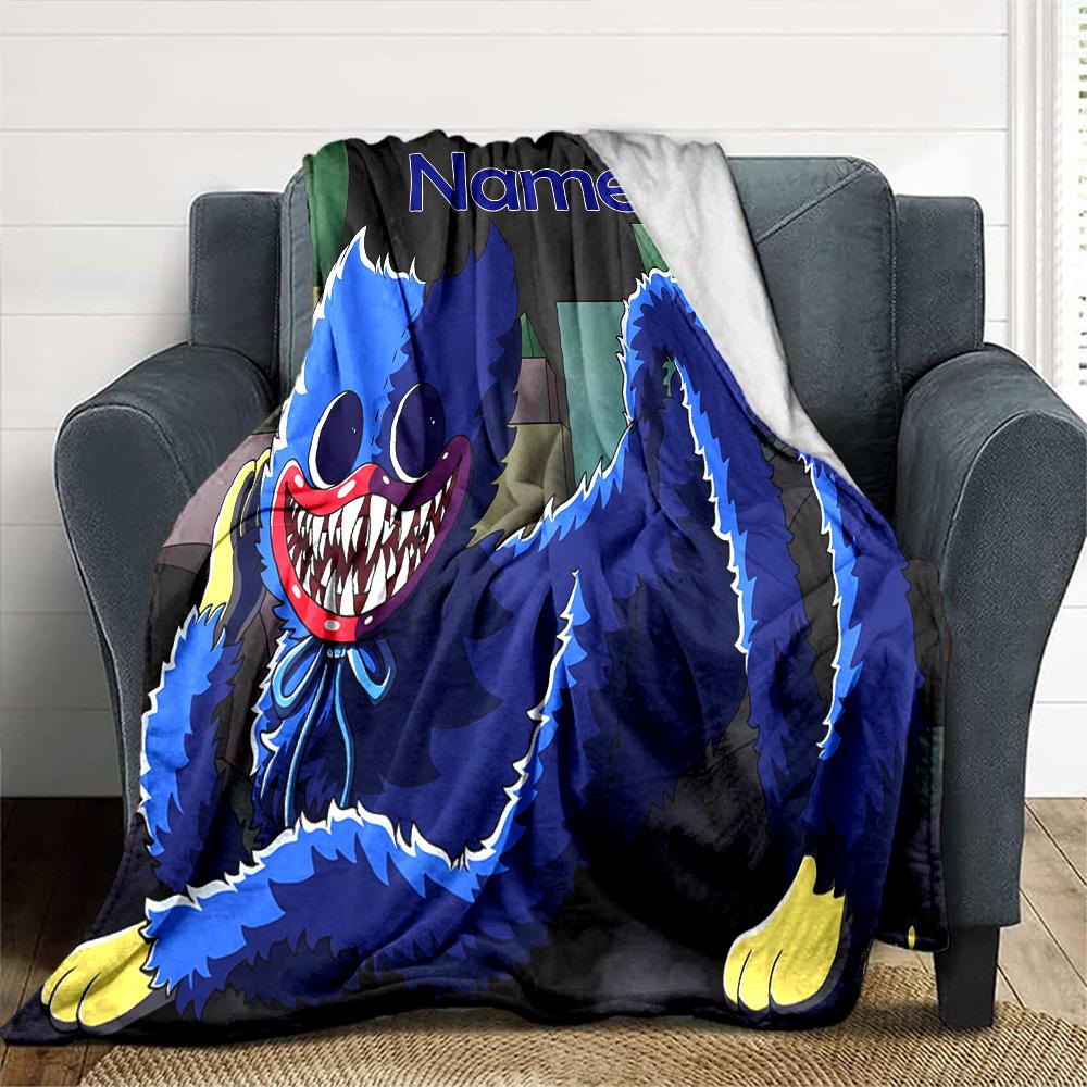 Customiz Name Personality Poppy Playtime Blanket Soft &Warm Sofa Office Bed Travel Lunch Break Blanket, Gift Suitable All Seasons