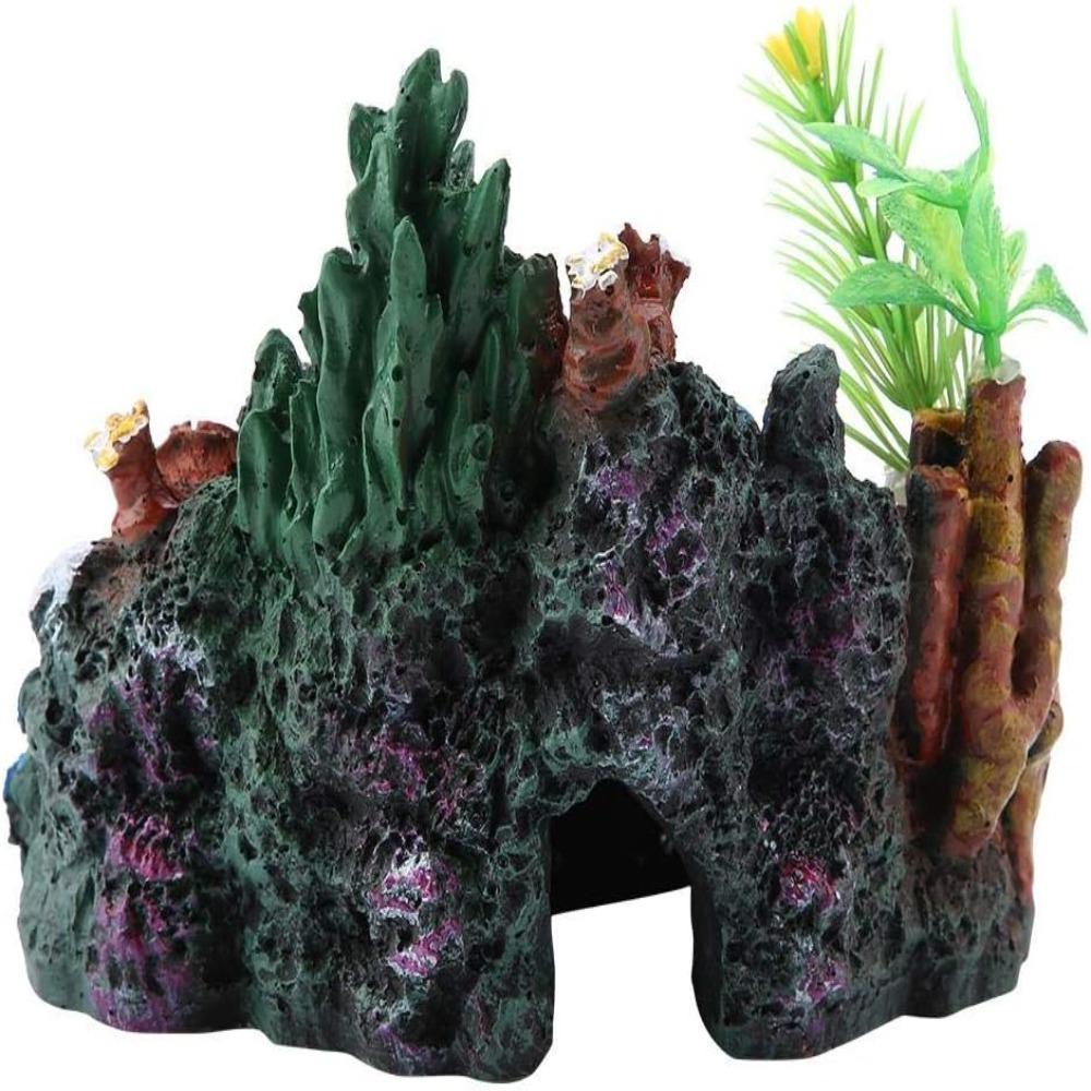 Ocean Color Fish Tank Ornament Irregular Shape Resin Rock Cave Fish Tank Landscaping