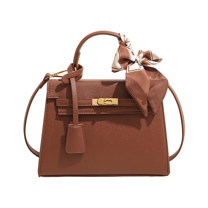 2026 Mori Cute Lychee Textured Niche Shoulder Bag - Women's Summer Small Square Handheld Kelly Bag