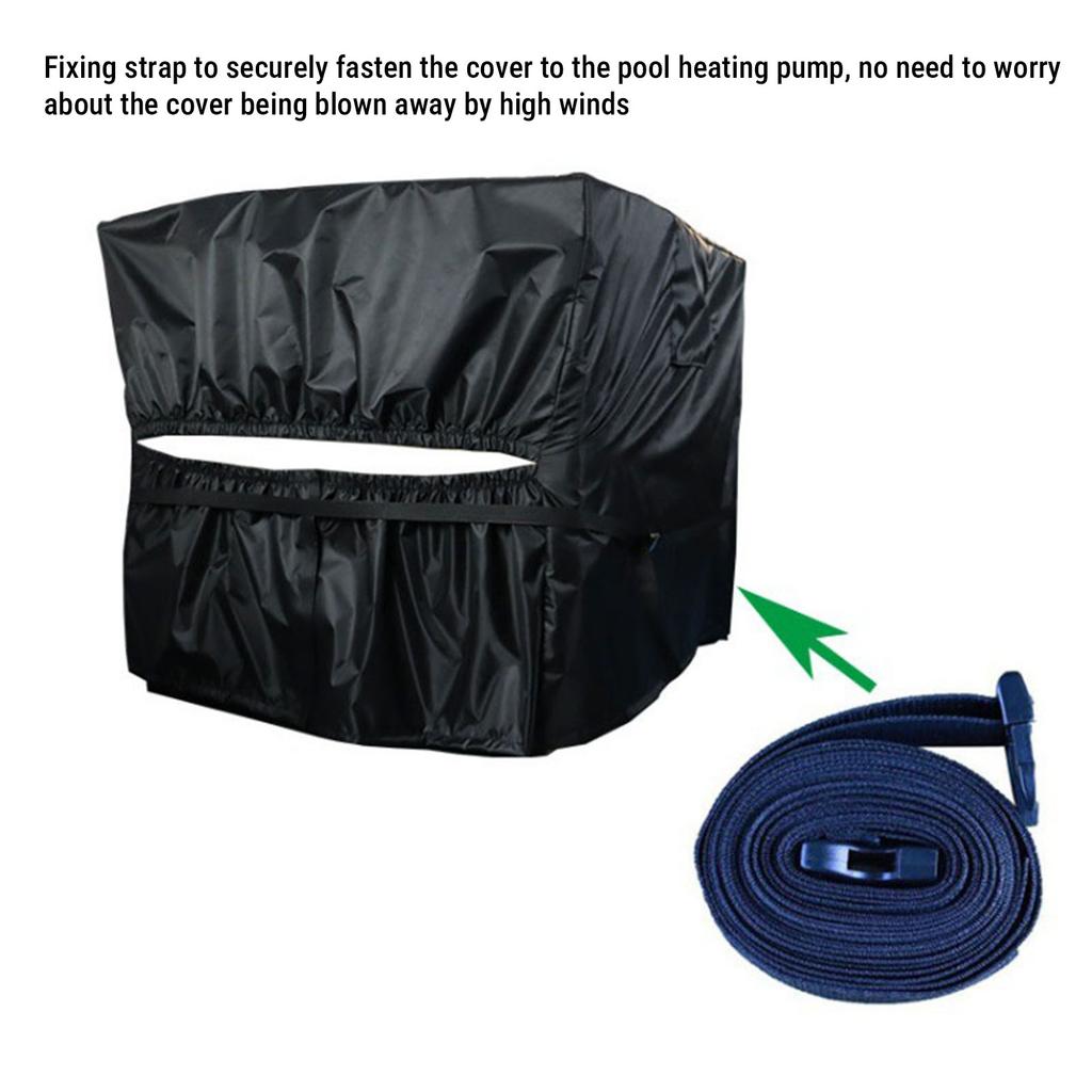 Outdoor Pool Heater Cover Water Proof Winter Swimming Pool Heat Pump Cover 420D Oxford Fabric Silver Coated Black