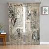 Barbershop Design Element Sheer Curtains For Living Room Modern Fashion Valance Curtains For Kitchen Tulle Curtains